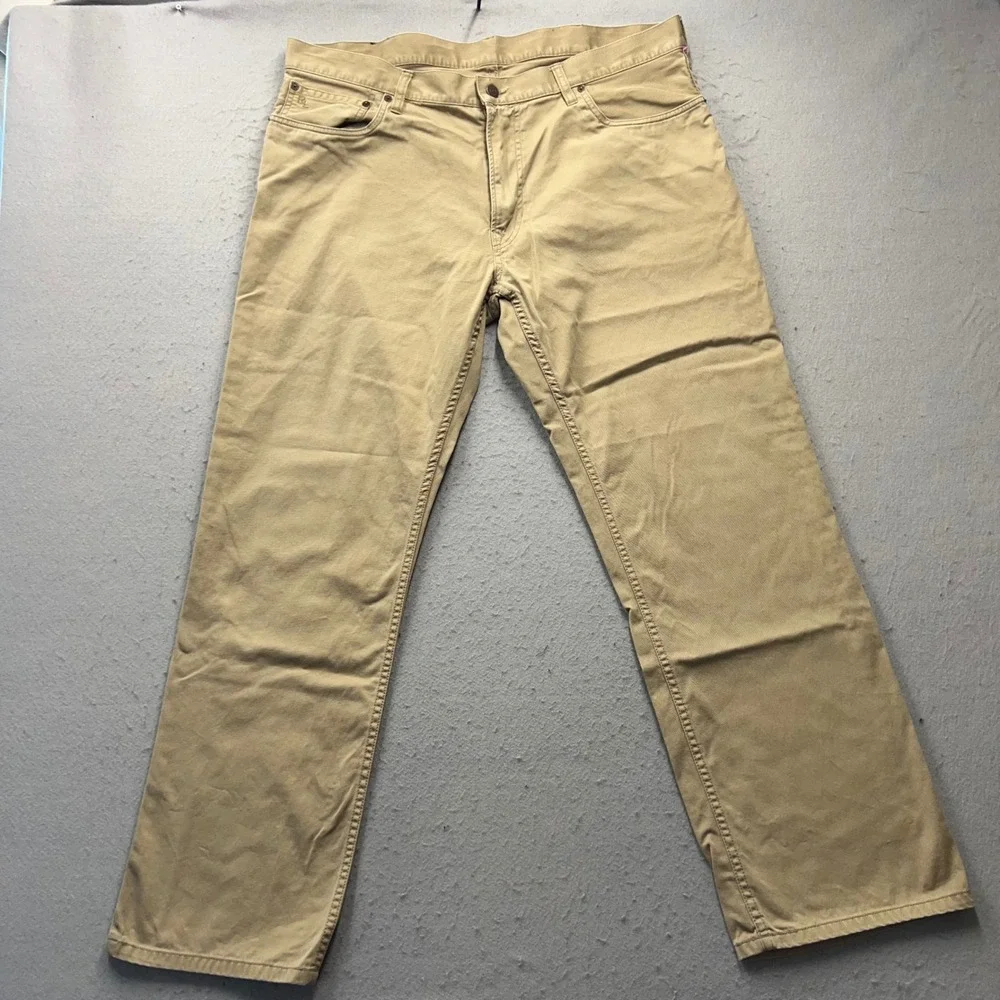 Polo Ralph Lauren 650 Straight Leg Chino Pants Mens 38x30 Khaki Tan Cotton Twill